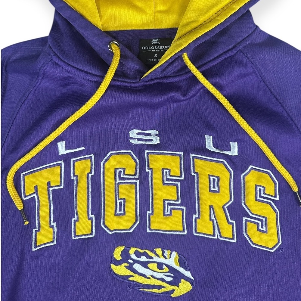 Colosseum LSU‎ Tigers Purple Gold Hoodie Sweatshirt Men Medium